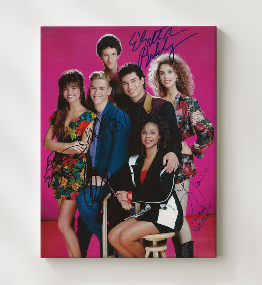 Saved by the Bell - Cast - Bright Pink Studio Cast - Canvas television wall art