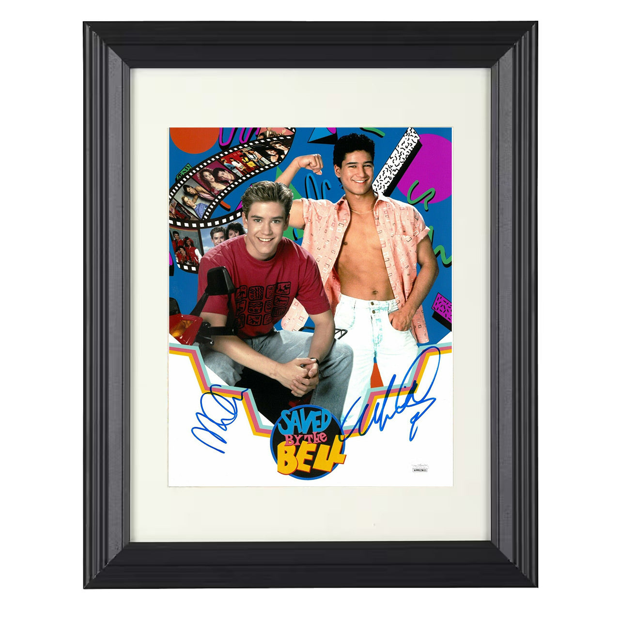 Saved by the Bell – Mario Lopez and Mark Paul Gosselaar – 8x10 black beveled framed television wall art