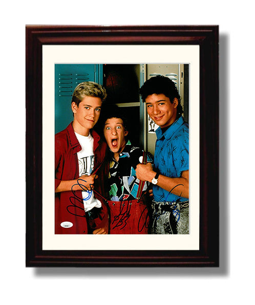 Saved by the Bell - Zack Slater and Screech - Locker Room Trio - Vintage Television Wall Art - 8x10 Beveled Frame wall art print - television decor