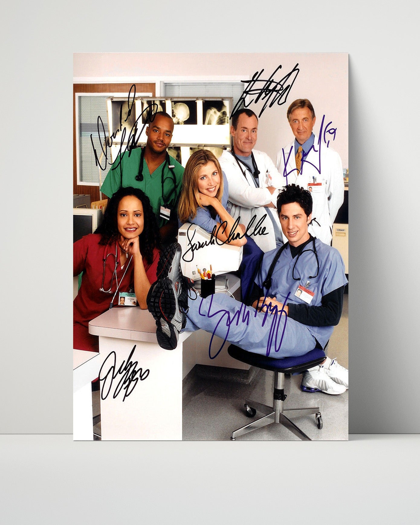 Scrubs - Zach Braff Michael J Fox and John C McGinley - Hospital Doctors Promotional - Vintage Television Wall Art - 16x20 Unframed Print wall art print - television decor