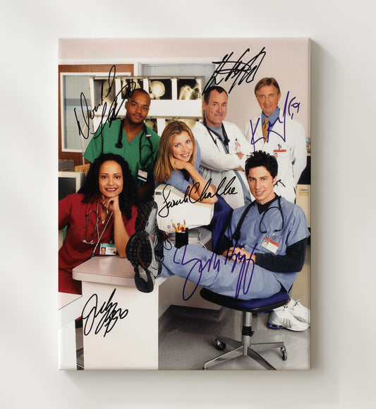 Scrubs - Zach Braff Michael J Fox and John C McGinley - Hospital Doctors Promotional - Canvas television wall art