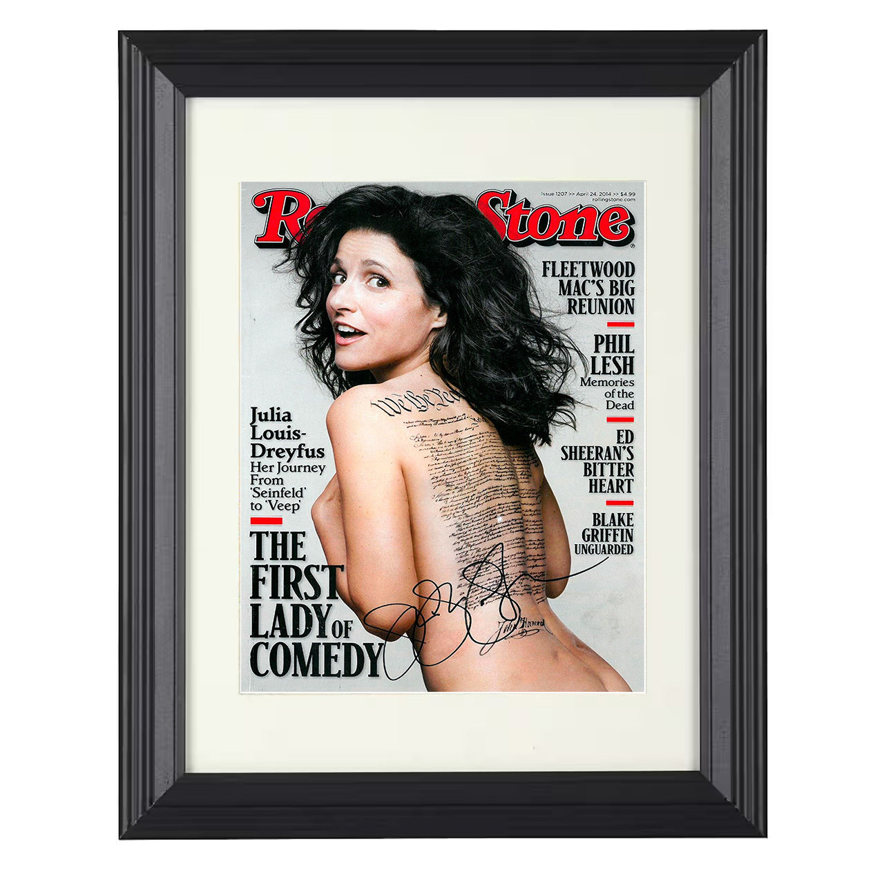 Seinfeld – Julia Louis-Dreyfus – Rolling Stone Constitution – 8x10 black beveled framed television wall art