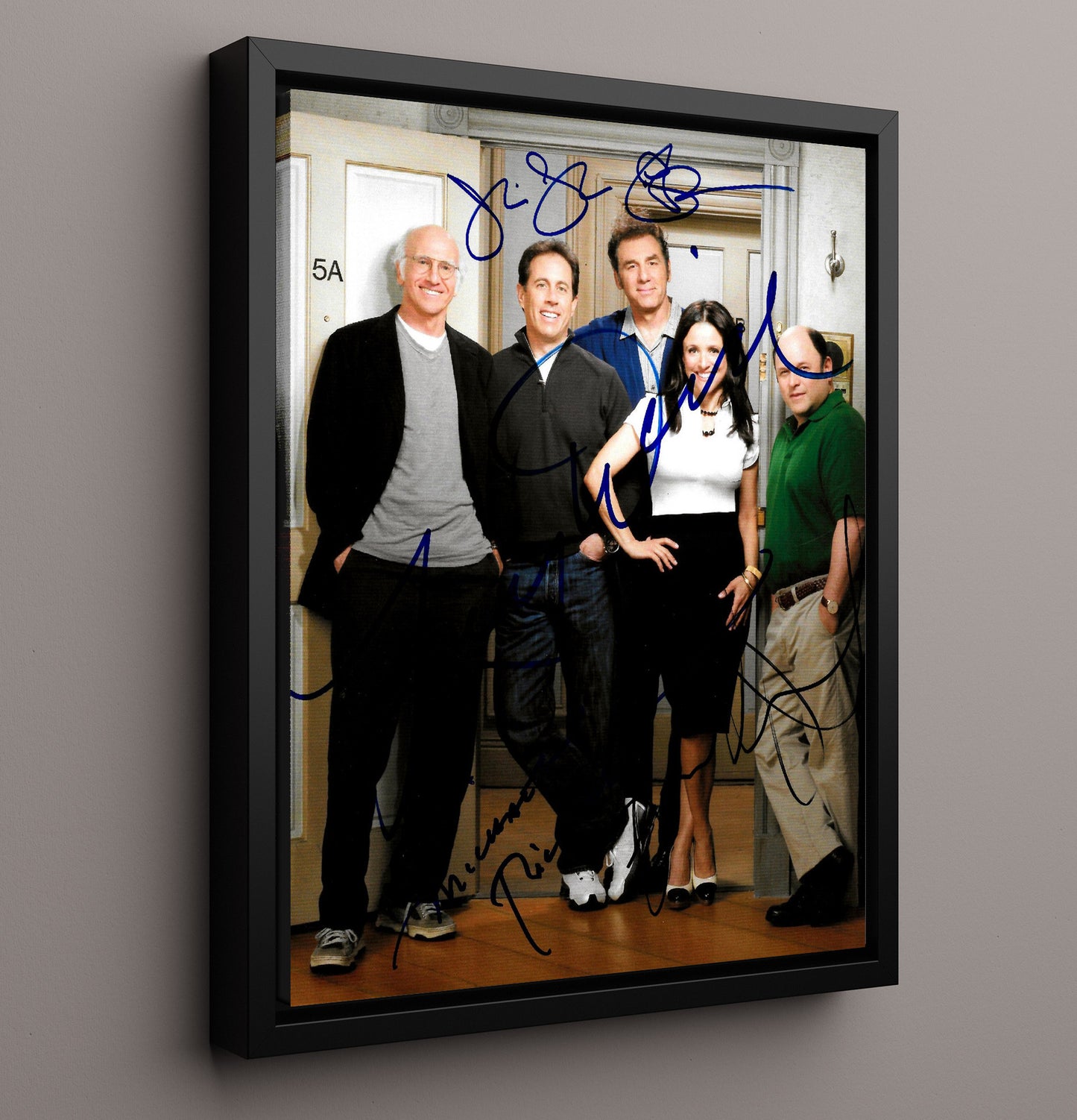 Seinfeld - Main Cast - Apartment Hallway Ensemble - Vintage Television Wall Art - 16x20 Framed Canvas wall art print - television decor