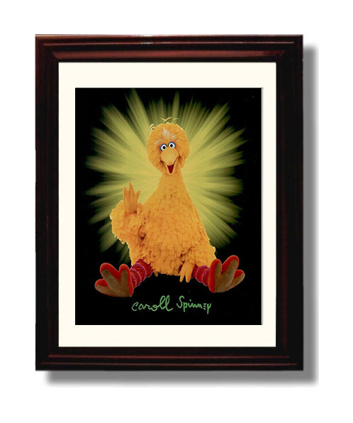 Sesame Street - Caroll Spinney Big Bird Beloved Childrens TV Giant - Vintage Television Wall Art - 8x10 Beveled Frame wall art print - television decor