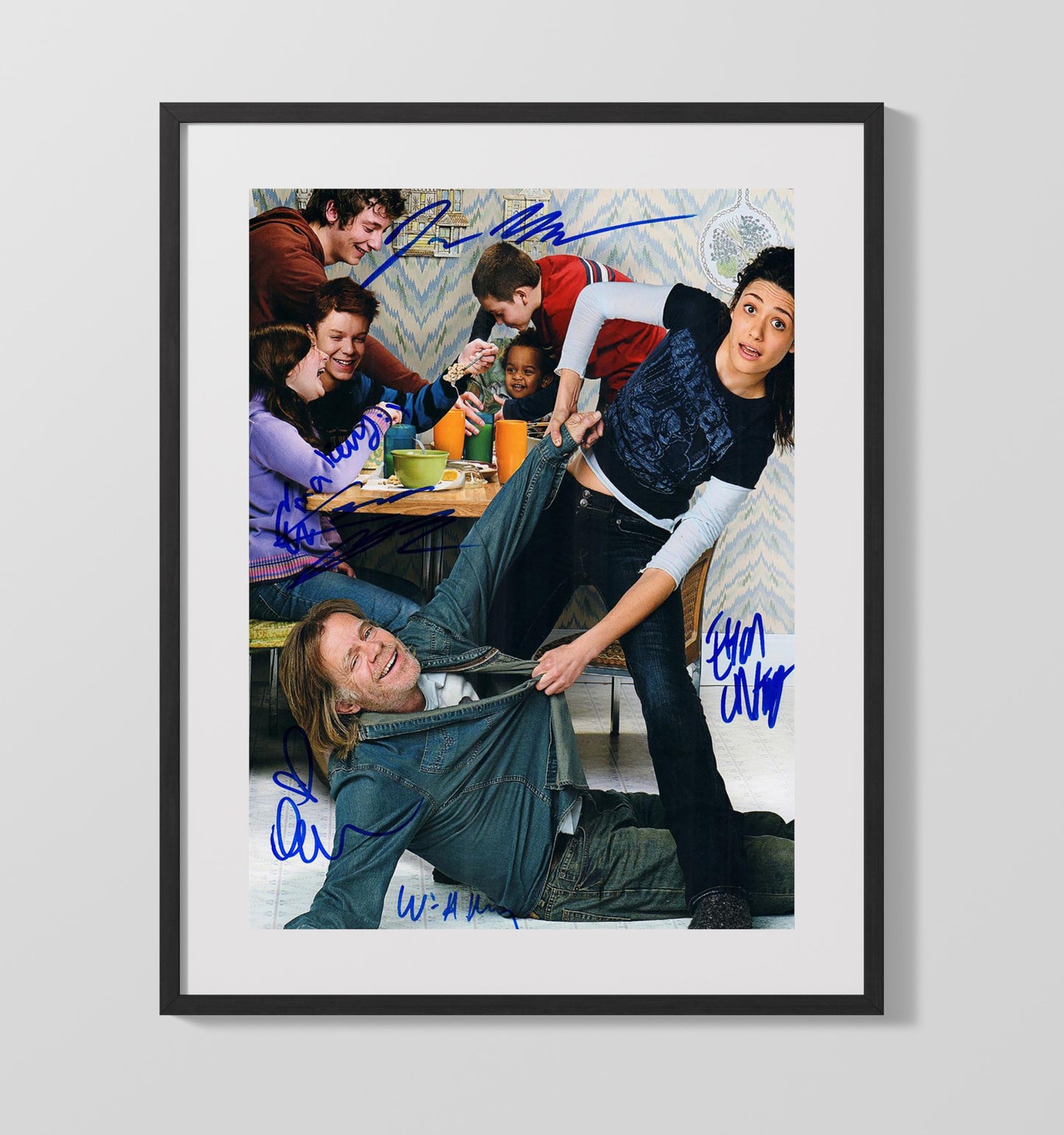 Shameless - Gallagher Family Cast - Chaotic Kitchen Comedy Scene - Vintage Television Wall Art - 16x20 Gallery Frame wall art print - television decor