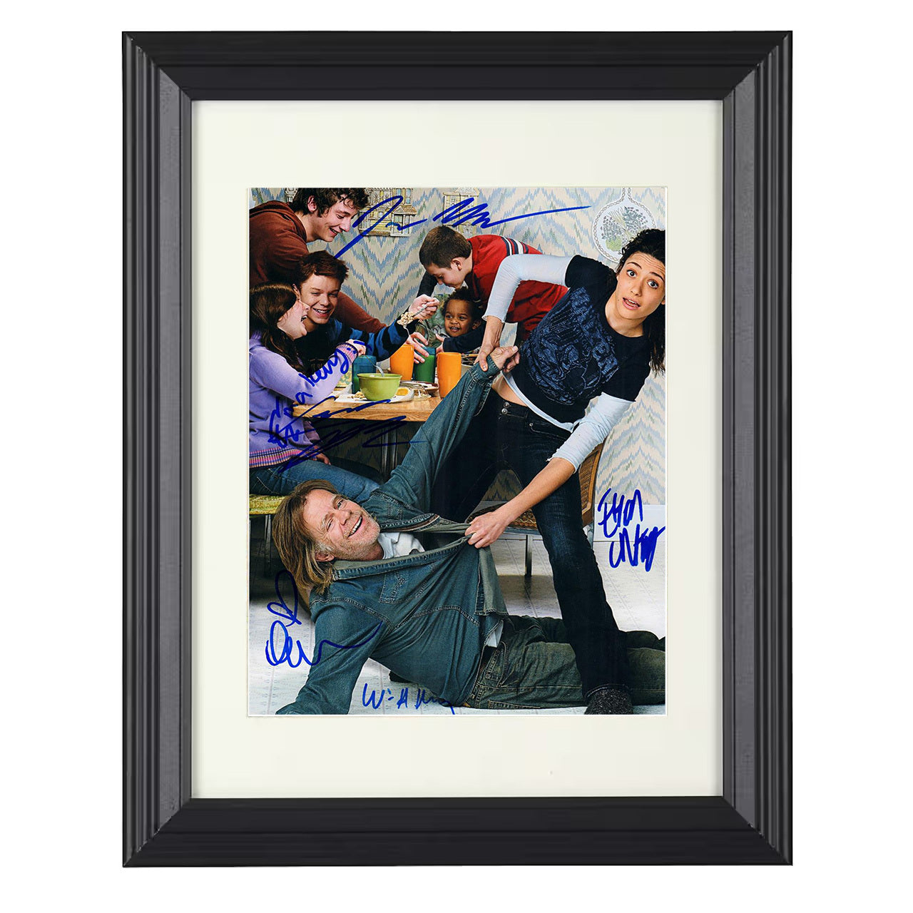 Shameless – Gallagher Family Cast – Chaotic Kitchen Comedy – 8x10 black beveled framed television wall art