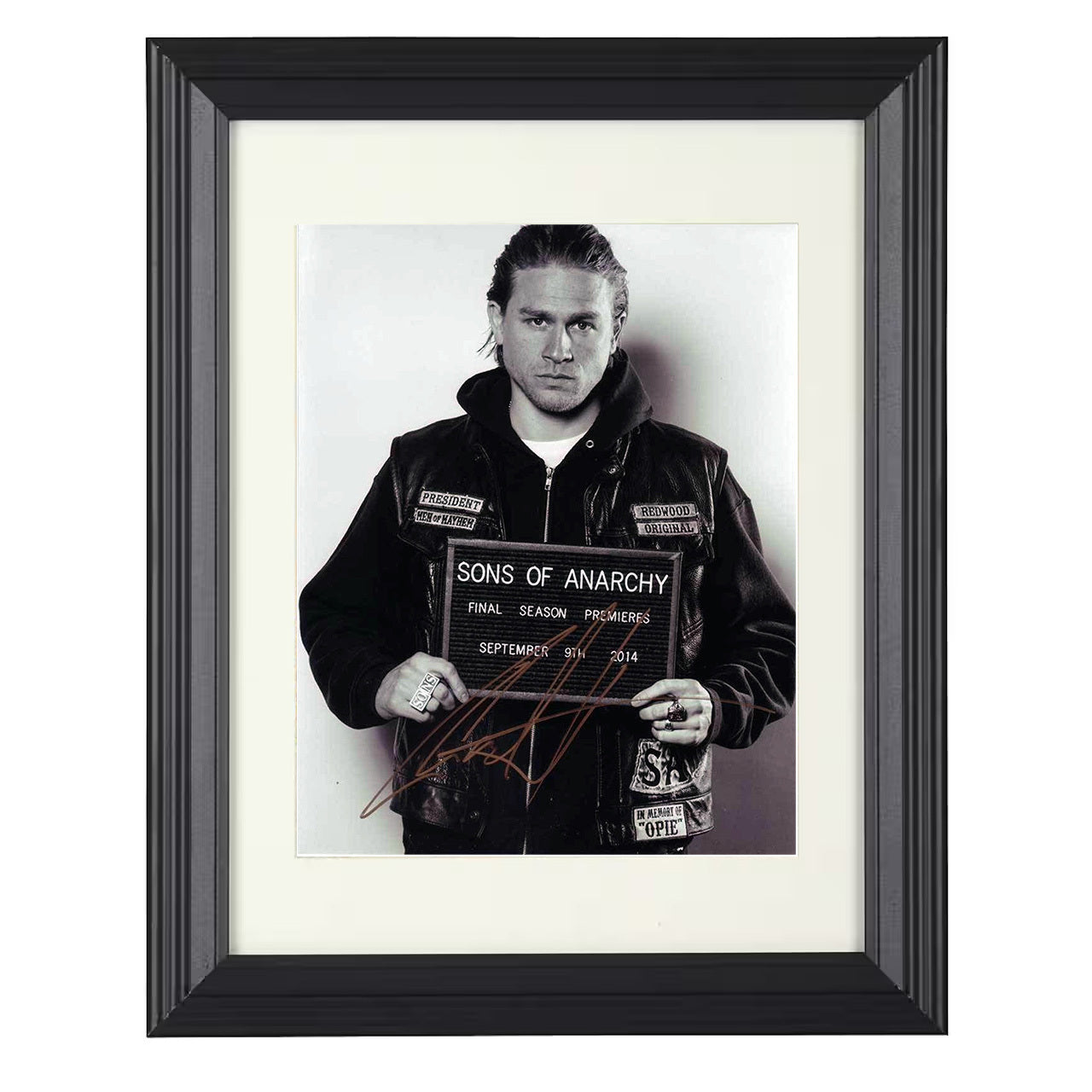 Sons of Anarchy – Charlie Hunnam Jax Teller Final Season – 8x10 black beveled framed television wall art