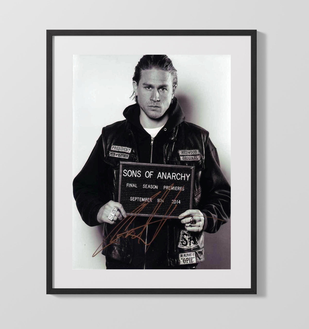 Sons of Anarchy - Charlie Hunnam Jax Teller Final Season Reaper President - Gallery Frame television wall art