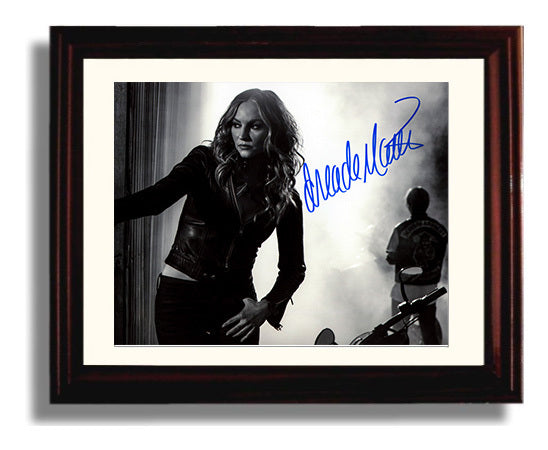 Sons of Anarchy - Drea de Matteo (Wendy Case) Leather Jacket Alley Scene - Vintage Television Wall Art - 8x10 Beveled Frame wall art print - television decor