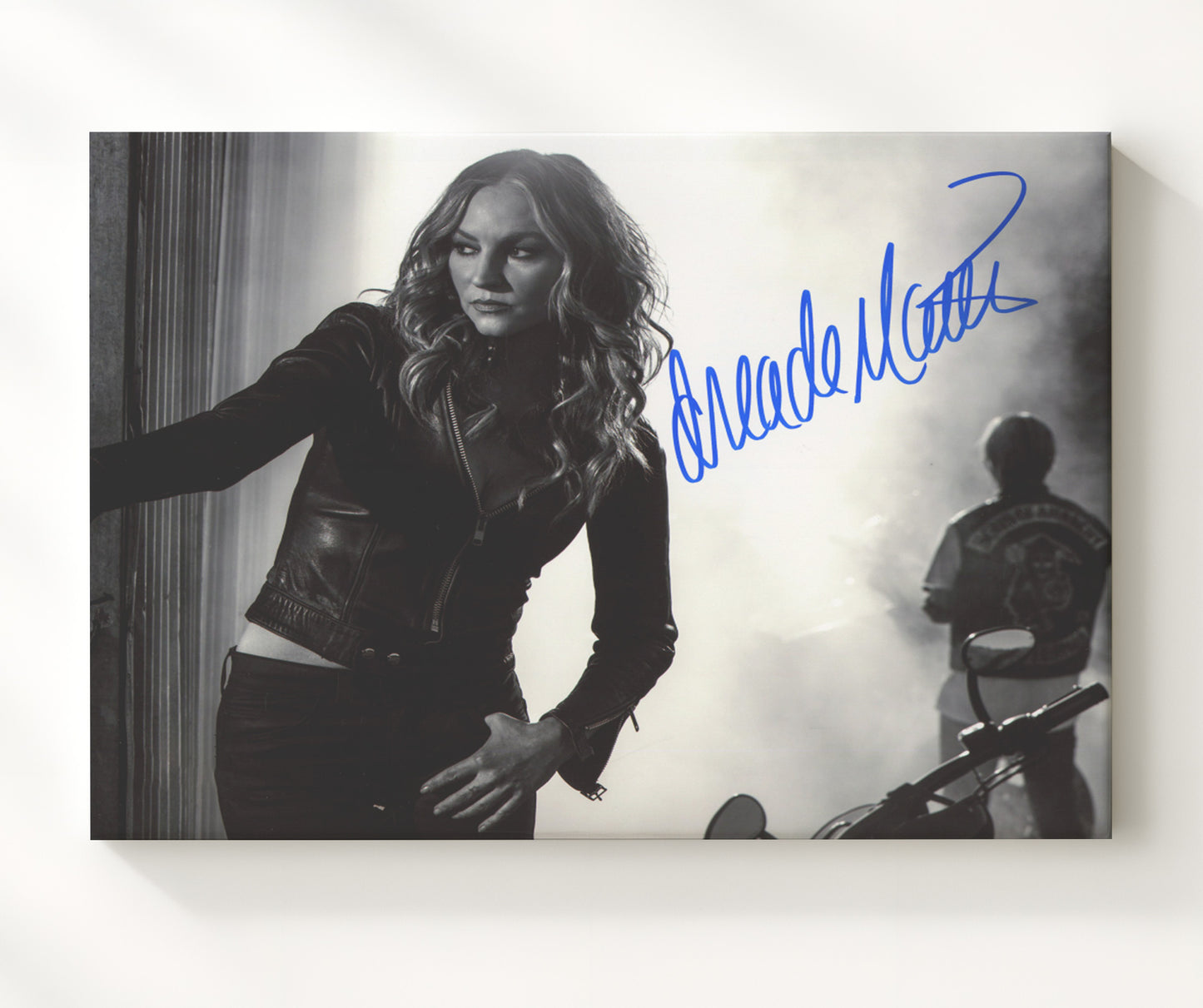 Sons of Anarchy - Drea de Matteo (Wendy Case) Leather Jacket Alley Scene - Vintage Television Wall Art - 20x24 Canvas wall art print - television decor