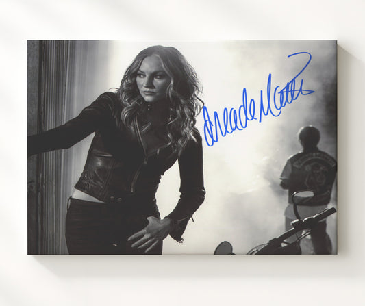 Sons of Anarchy - Drea de Matteo (Wendy Case) Leather Jacket Alley Scene - Canvas television wall art