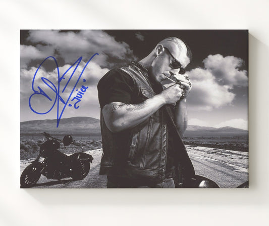 Sons of Anarchy - Theo Rossi (Juice Ortiz) Motorcycle Roadside - Canvas television wall art