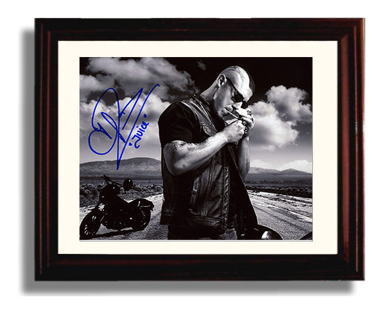 Sons of Anarchy - Theo Rossi (Juice Ortiz) Motorcycle Roadside - Vintage Television Wall Art - 8x10 Beveled Frame wall art print - television decor