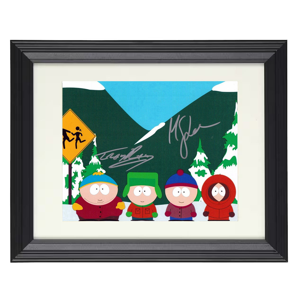 South Park – Trey Parker (Stan Marsh) Cast Character Lineup – 8x10 black beveled framed television wall art