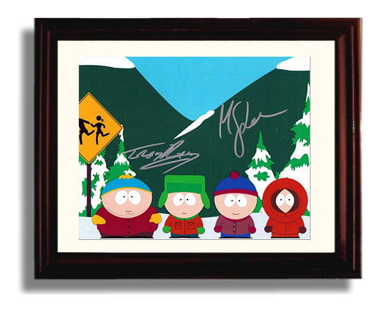 South Park - Trey Parker (Stan Marsh) Ensemble Cast Character Lineup - Vintage Television Wall Art - 8x10 Beveled Frame wall art print - television decor