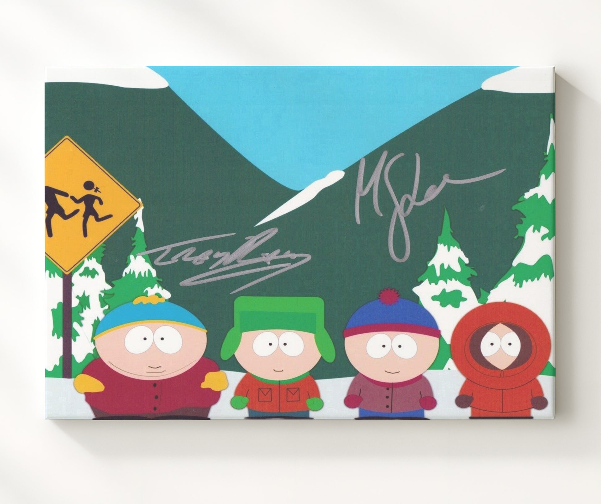 South Park - Trey Parker (Stan Marsh) Ensemble Cast Character Lineup - Vintage Television Wall Art - 20x24 Canvas wall art print - television decor