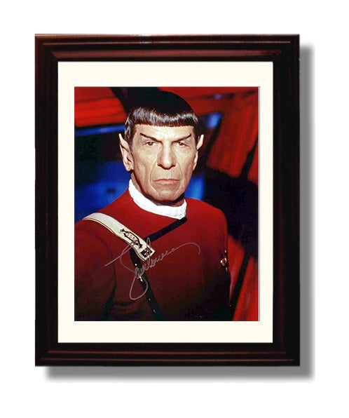 Star Trek - Leonard Nimoy - Spock Red Uniform - Vintage Television Wall Art - 8x10 Beveled Frame wall art print - television decor