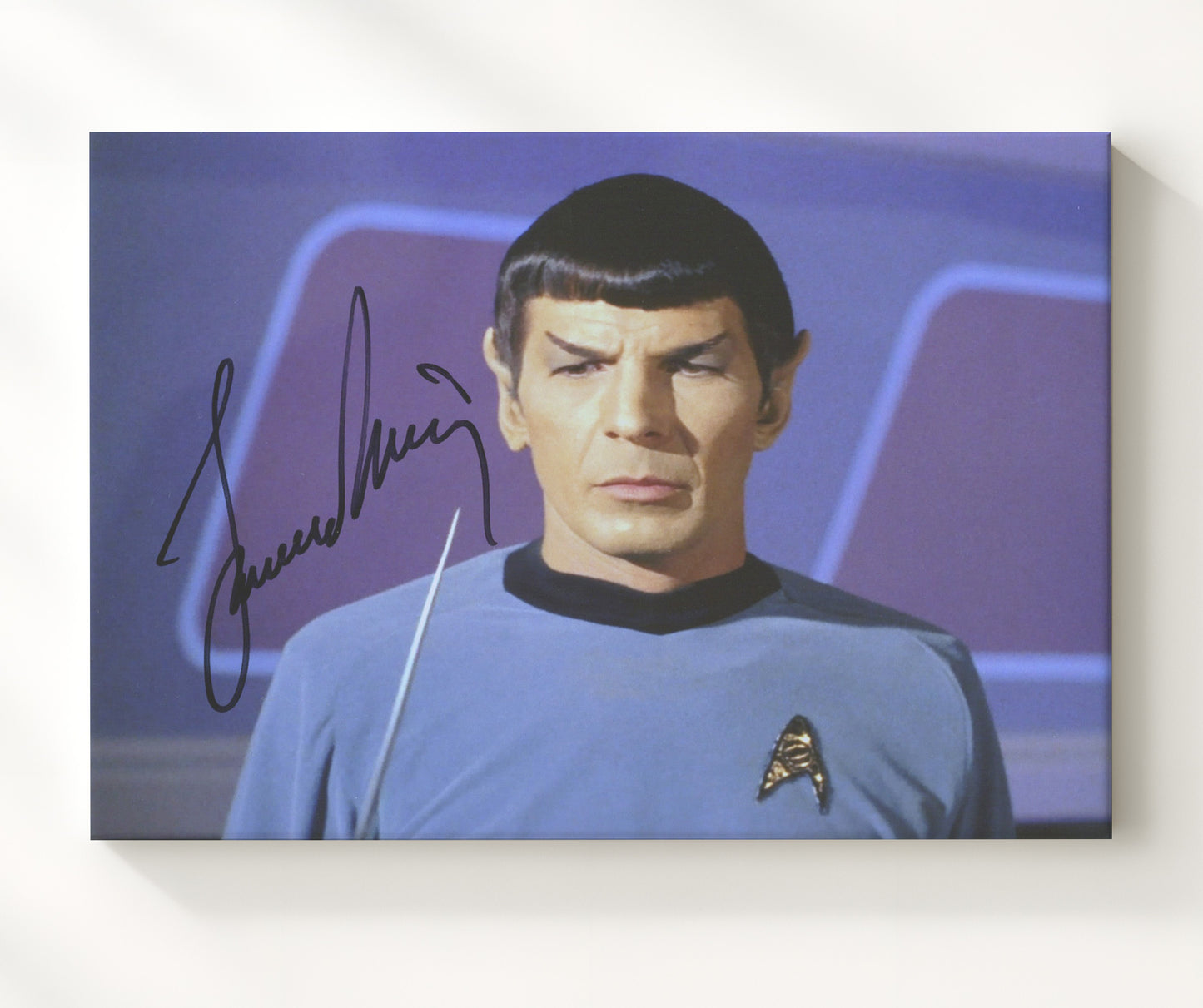 Star Trek - Leonard Nimoy (Spock) Starfleet Uniform - Vintage Television Wall Art - 20x24 Canvas wall art print - television decor