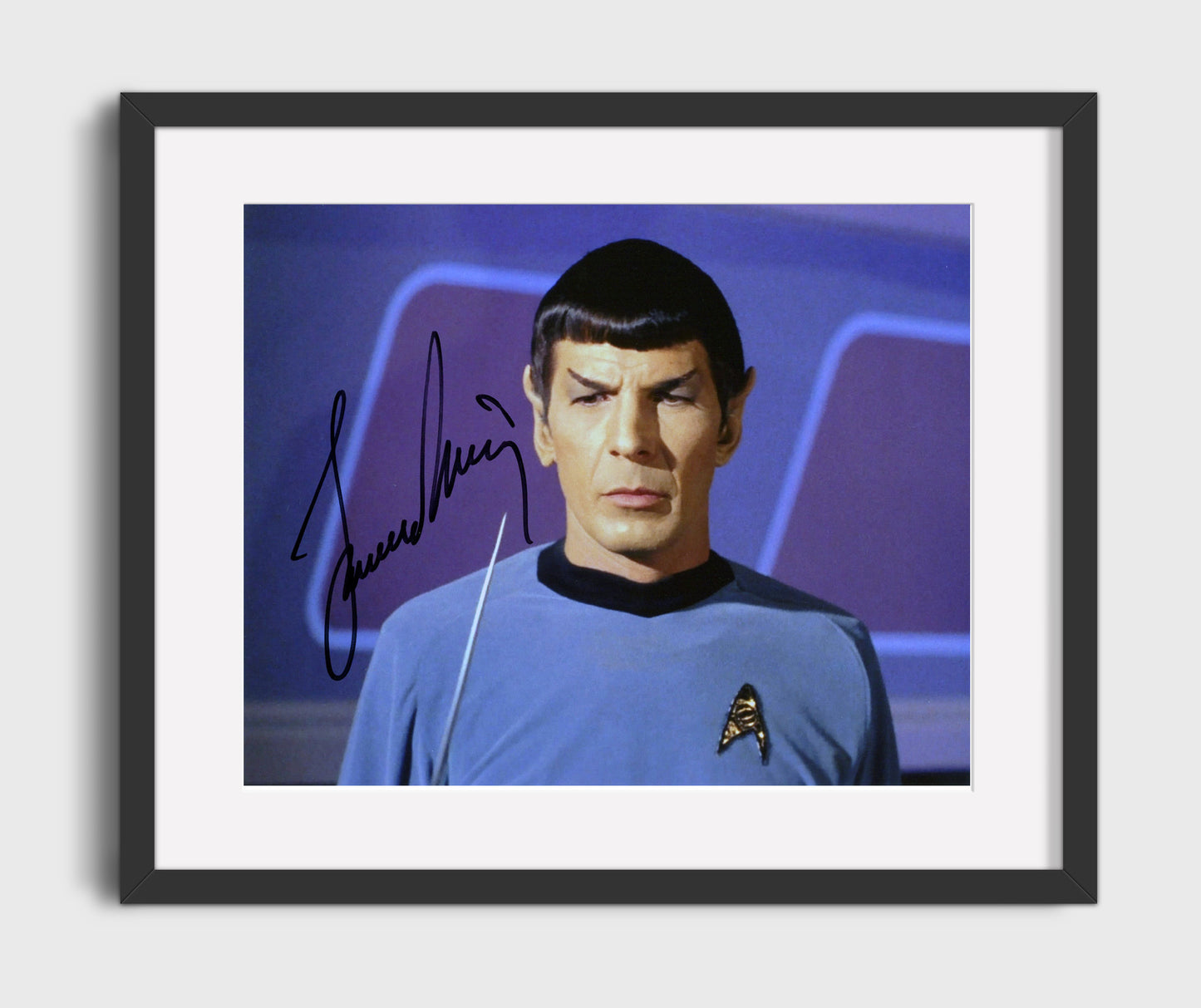 Star Trek - Leonard Nimoy (Spock) Starfleet Uniform - Vintage Television Wall Art - 16x20 Gallery Frame wall art print - television decor