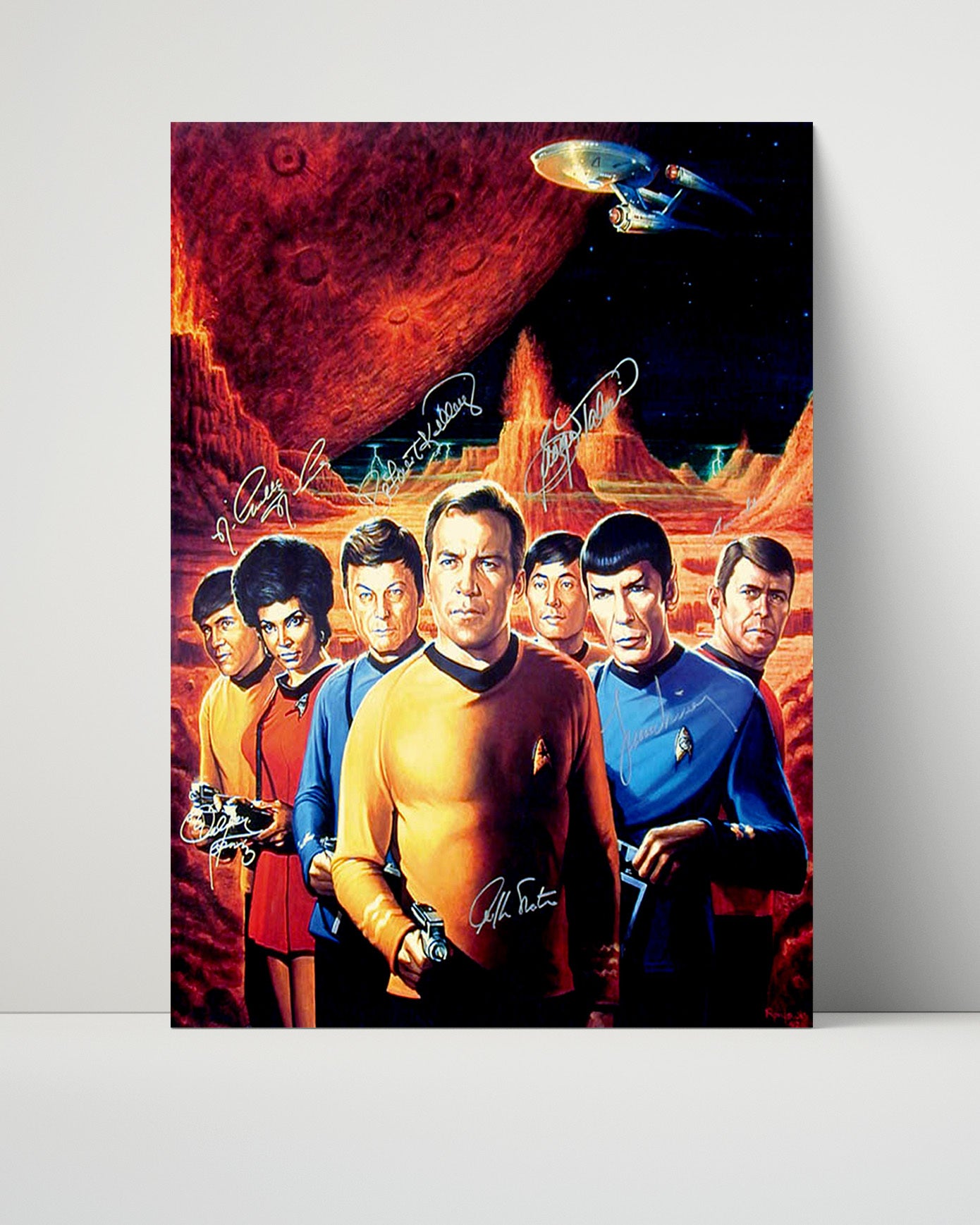 Star Trek - William Shatner (James T. Kirk) and Leonard Nimoy (Spock) Original Series Crew Poster - Vintage Television Wall Art - 16x20 Unframed Print wall art print - television decor
