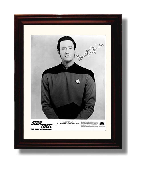 Star Trek The Next Generation - Brent Spiner Android Officer Data Starfleet - Vintage Television Wall Art - 8x10 Beveled Frame wall art print - television decor