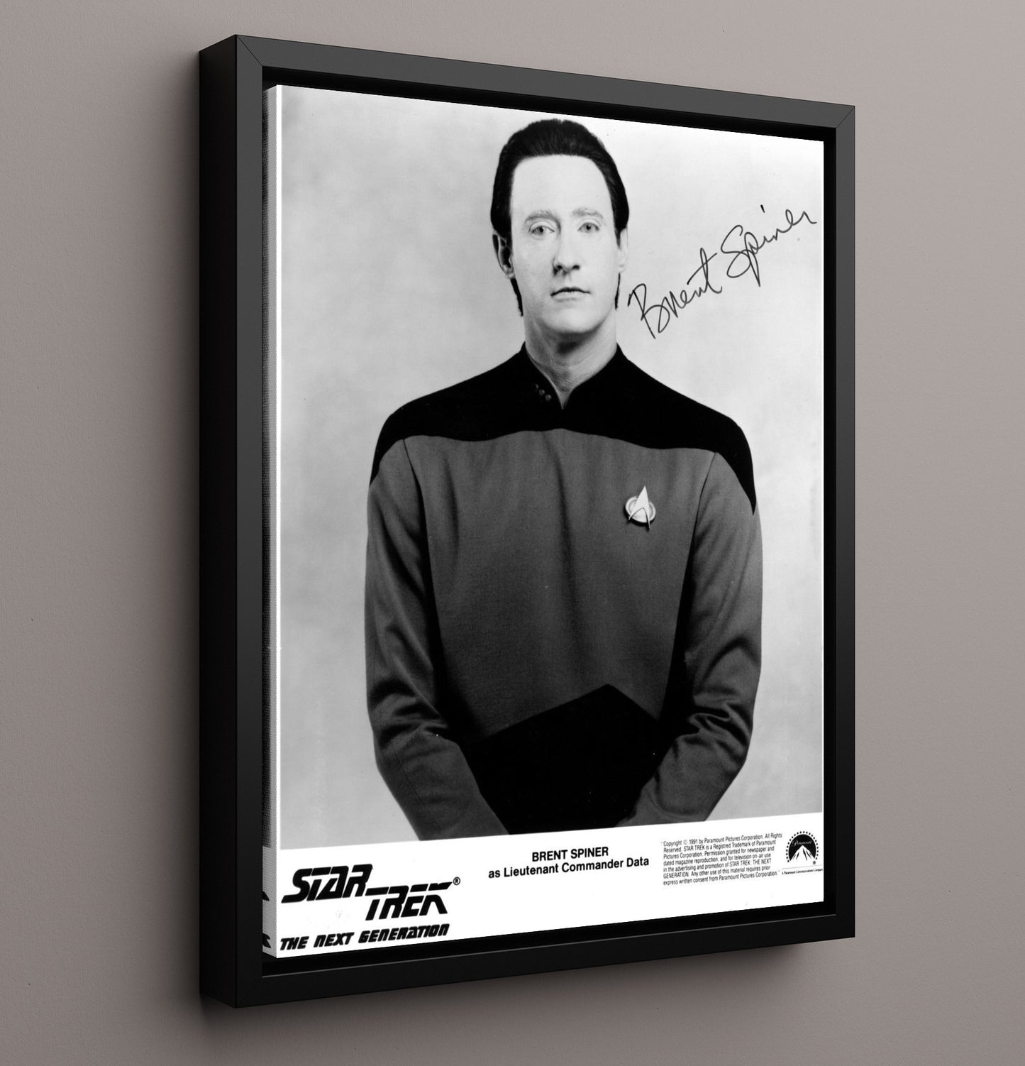 Star Trek The Next Generation - Brent Spiner Android Officer Data Starfleet - Vintage Television Wall Art - 16x20 Framed Canvas wall art print - television decor