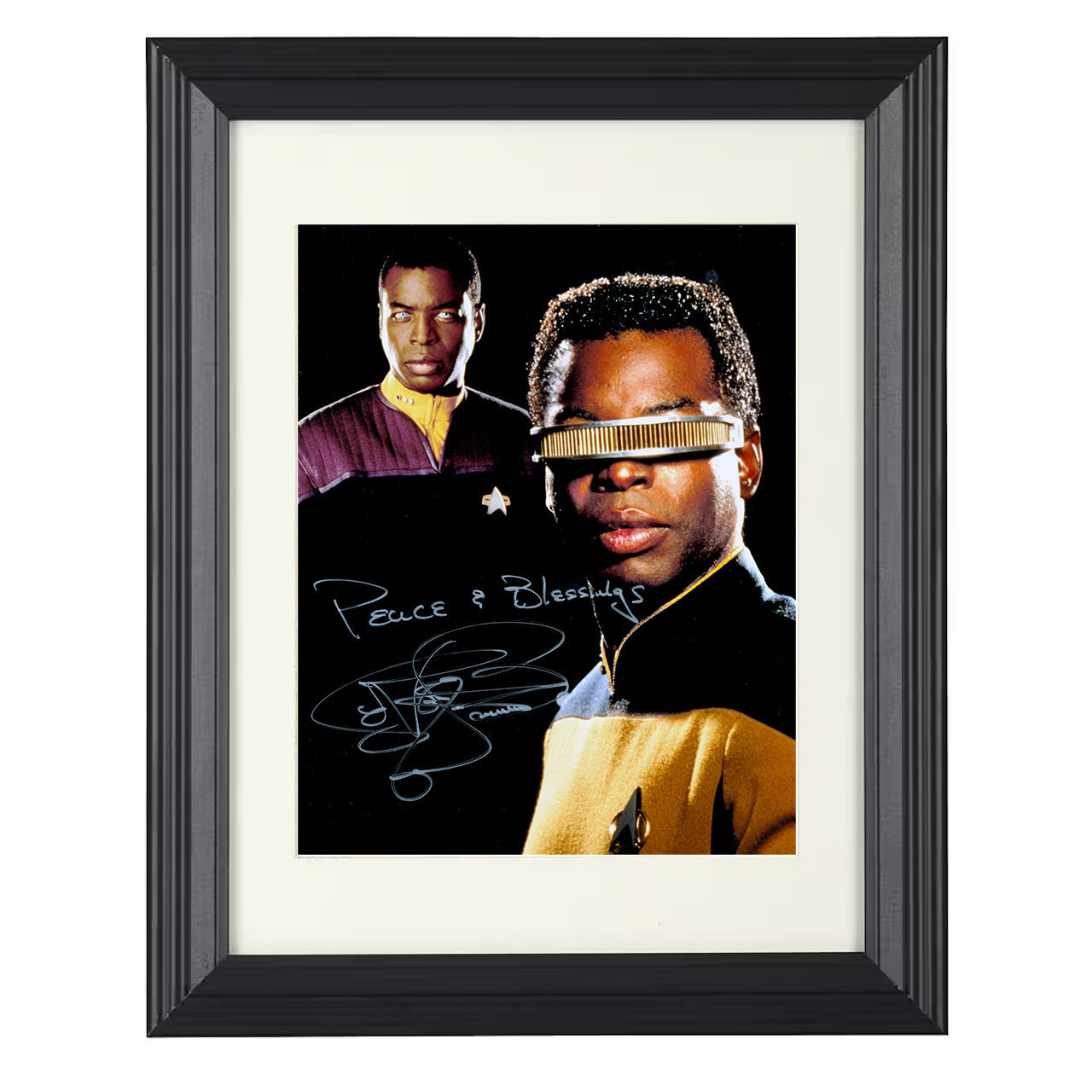 Star Trek The Next Generation – LeVar Burton – Geordi La – 8x10 black beveled framed television wall art