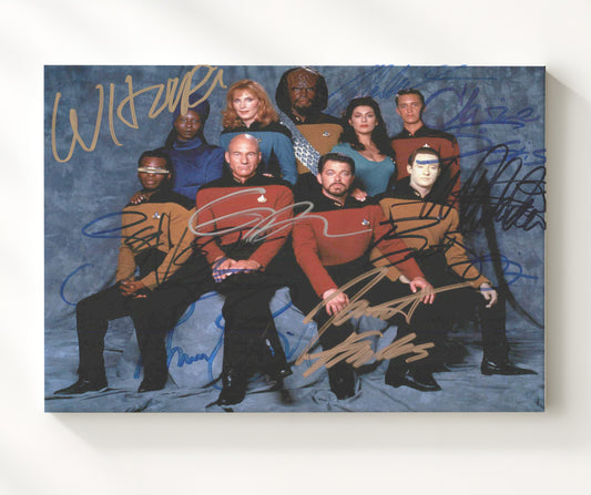 Star Trek The Next Generation - Patrick Stewart (Jean Luc Picard) Ensemble Bridge Crew - Canvas television wall art