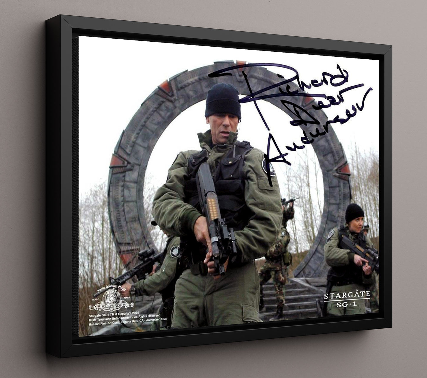 Stargate SG-1 - Richard Dean Anderson (Jack ONeill) Stargate Team - Vintage Television Wall Art - 16x20 Framed Canvas wall art print - television decor