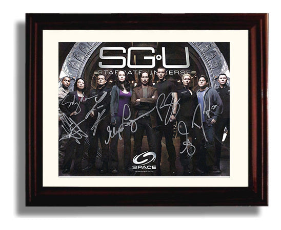 Stargate Universe - Robert Carlyle (Dr. Nicholas Rush) Ensemble Cast Gate Room - Vintage Television Wall Art - 8x10 Beveled Frame wall art print - television decor
