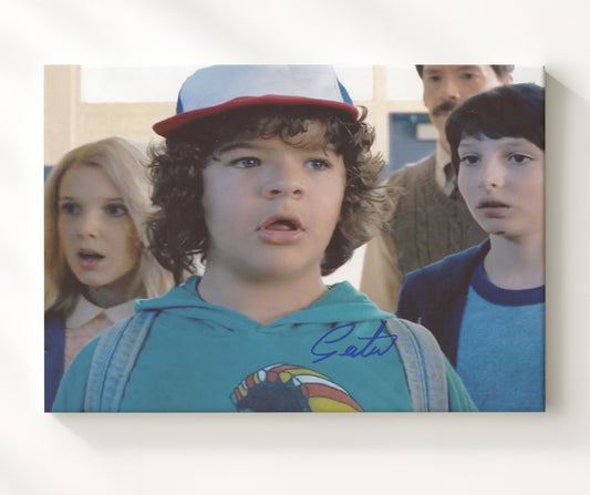 Stranger Things - Gaten Matarazzo (Dustin Henderson) School Hallway Reaction Scene - Canvas television wall art