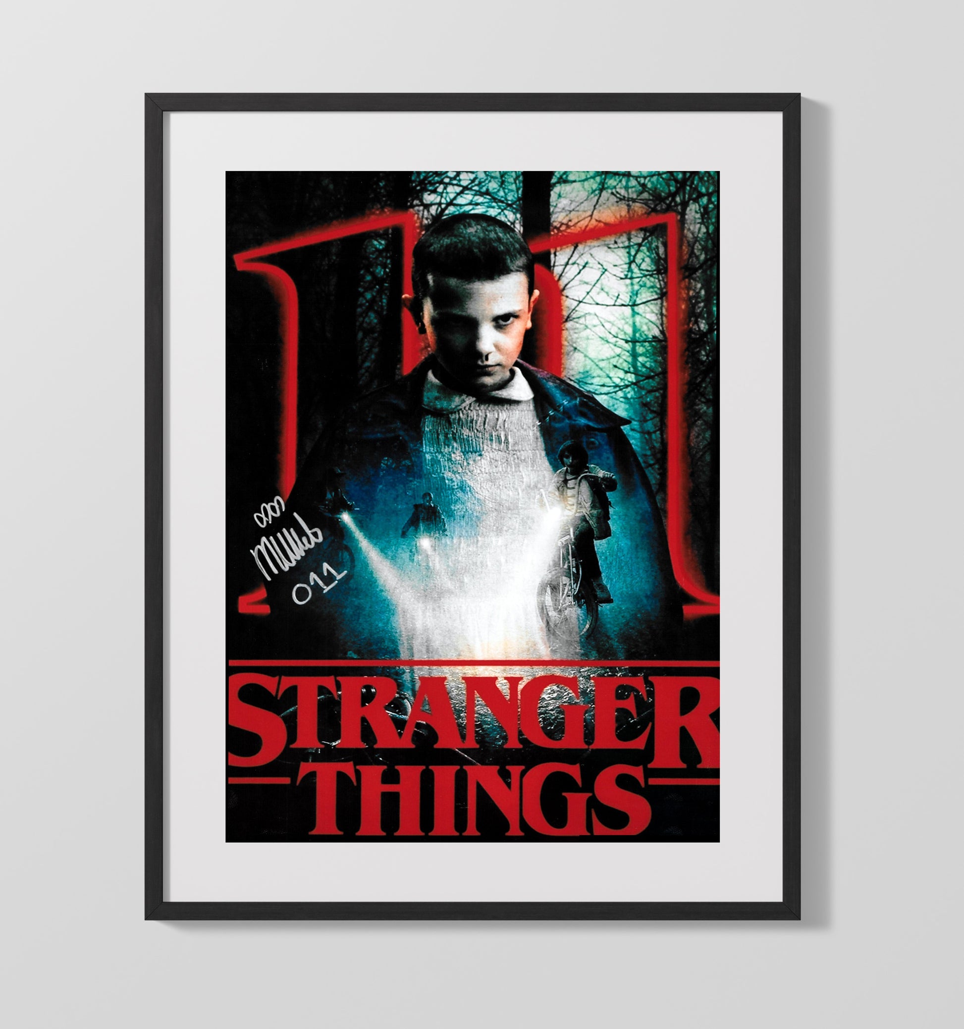 Stranger Things - Millie Bobby Brown Eleven Season One Poster - Vintage Television Wall Art - 16x20 Gallery Frame wall art print - television decor
