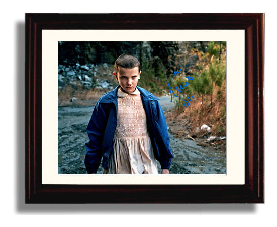 Stranger Things - Millie Bobby Brown (Eleven) Forest Path Confrontation Walk - Vintage Television Wall Art - 8x10 Beveled Frame wall art print - television decor