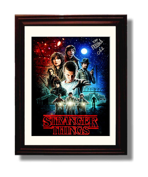 Stranger Things - Millie Bobby Brown (Eleven) Season One Character Poster - Vintage Television Wall Art - 8x10 Beveled Frame wall art print - television decor
