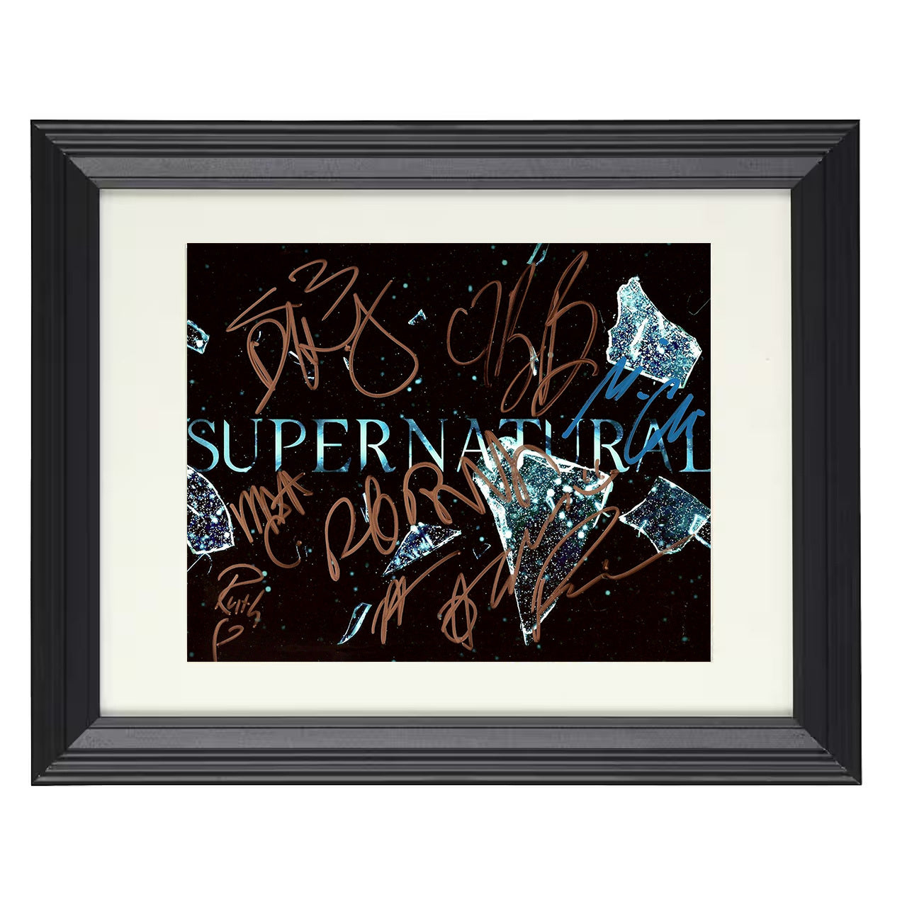 Supernatural – Sam Winchester and Jensen Ackles Brothers – 8x10 black beveled framed television wall art