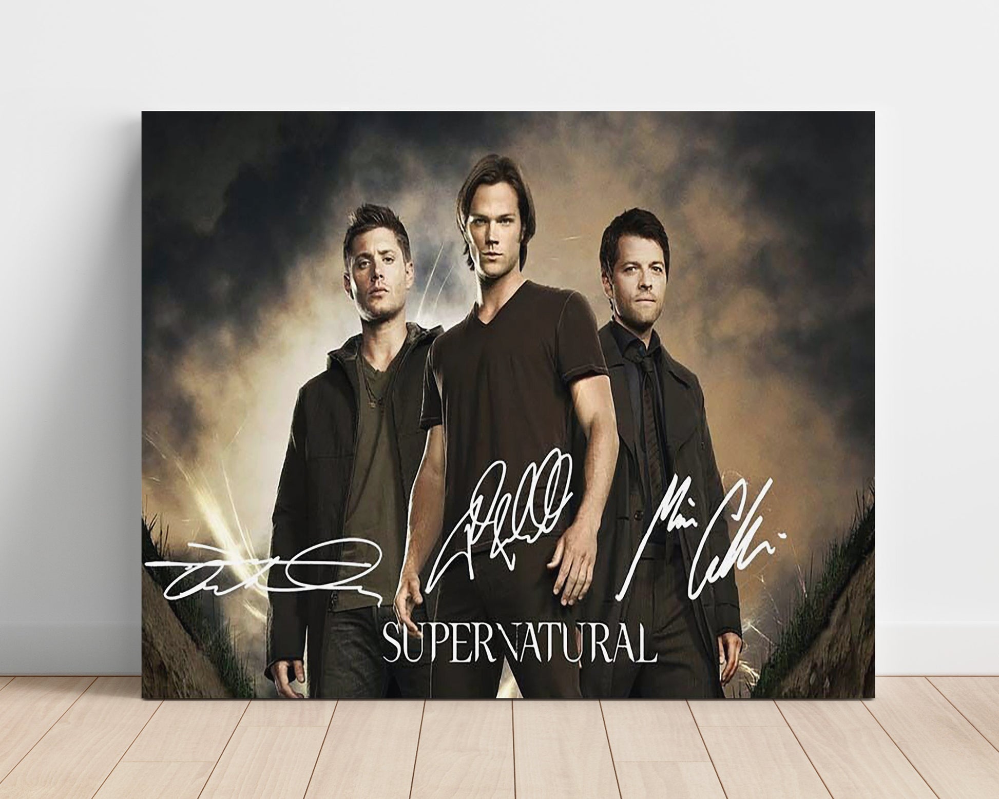 Supernatural - Jared Padalecki (Sam Winchester) and Jensen Ackles (Dean Winchester) Brothers Hero - Vintage Television Wall Art - 16x20 Unframed Print wall art print - television decor
