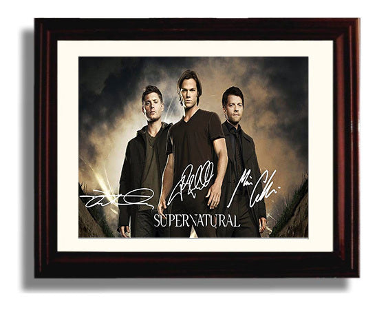 Supernatural - Jared Padalecki (Sam Winchester) and Jensen Ackles (Dean Winchester) Brothers Hero - Vintage Television Wall Art - 8x10 Beveled Frame wall art print - television decor