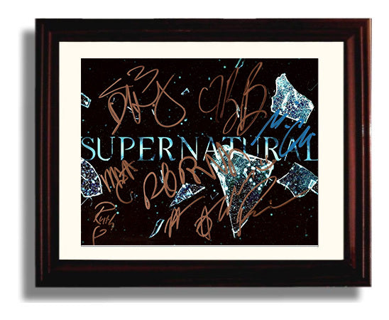 Supernatural - Jared Padalecki (Sam Winchester) and Jensen Ackles (Dean Winchester) Brothers Standing - Vintage Television Wall Art - 8x10 Beveled Frame wall art print - television decor