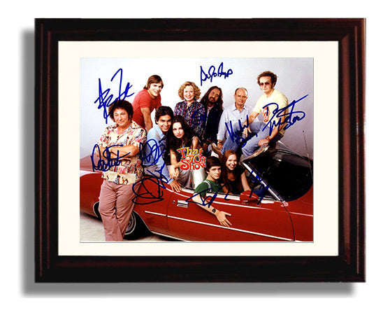 That 70s Show - Ashton Kutcher (Kelso) Ensemble Cast Convertible Promo - Vintage Television Wall Art - 8x10 Beveled Frame wall art print - television decor