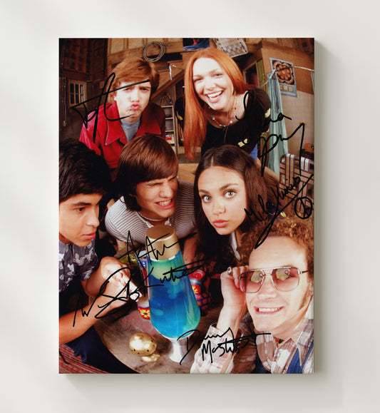 That '70s Show - Topher Grace (Eric Forman) Basement Group Around Lava Lamp Scene - Canvas television wall art