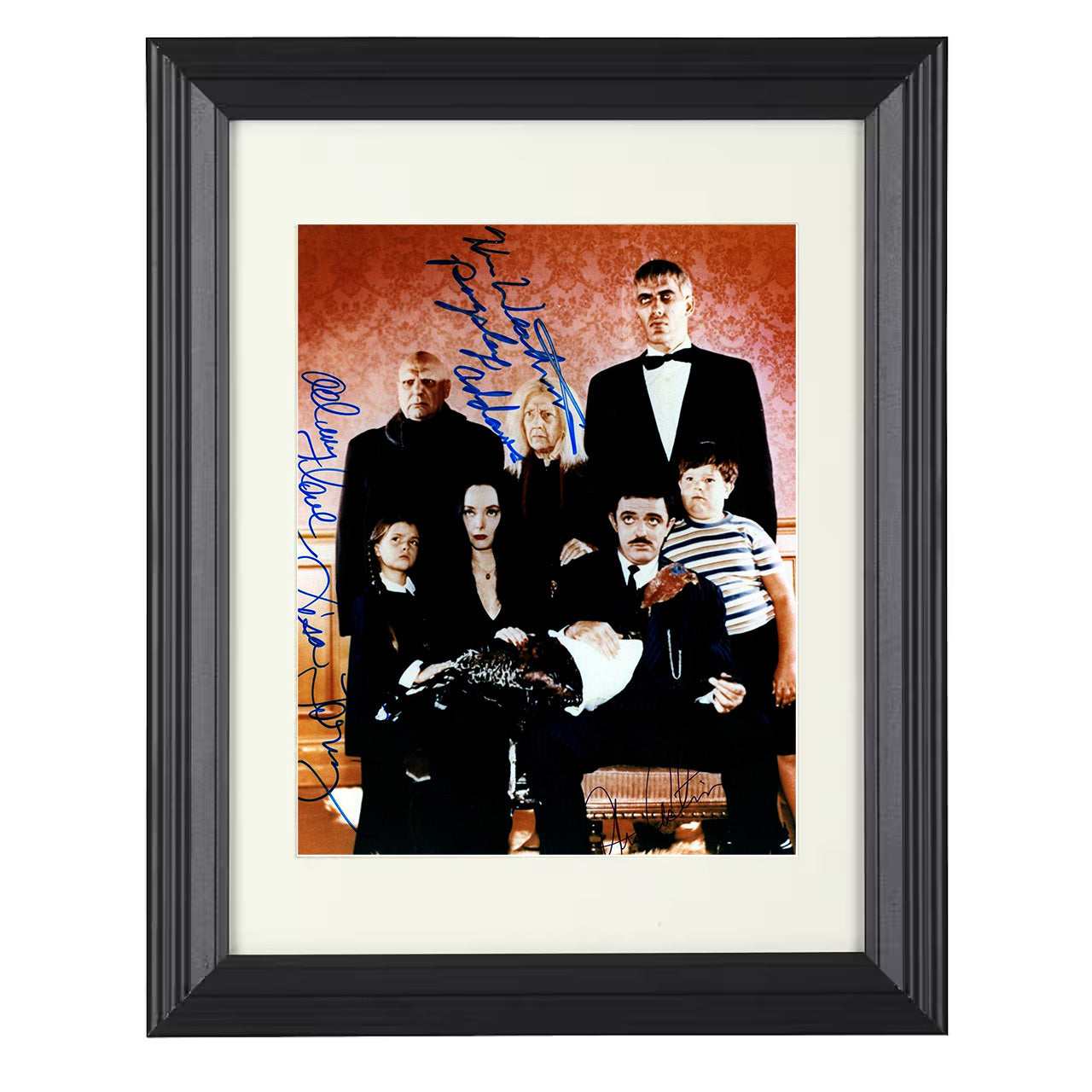 The Addams Family – Cast Americas Creepiest Family – 8x10 black beveled framed television wall art