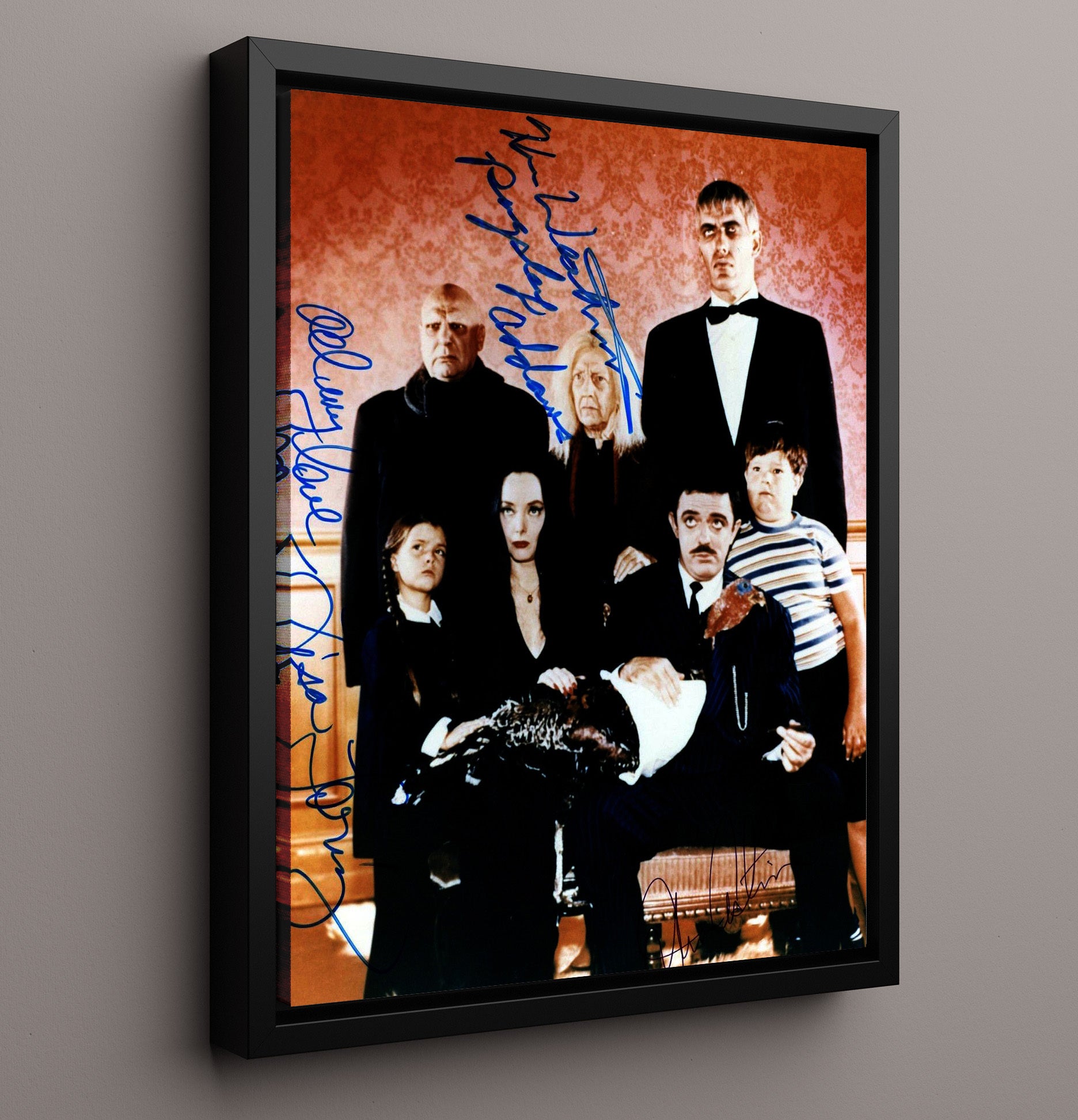 The Addams Family - Cast Americas Creepiest Family - Vintage Television Wall Art - 16x20 Framed Canvas wall art print - television decor