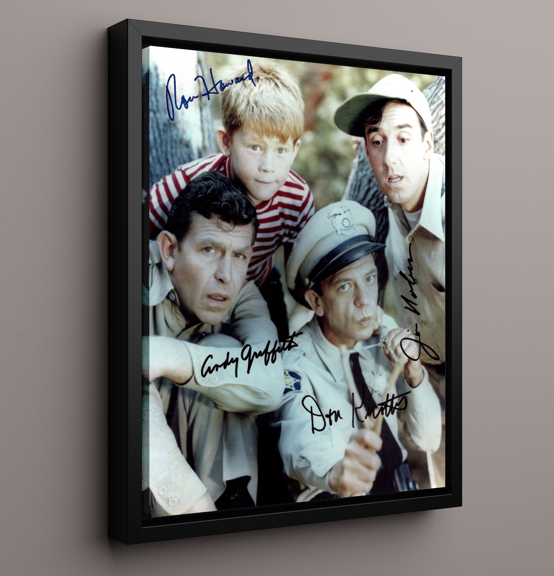 The Andy Griffith Show - Andy Griffith Don Knotts Mayberry Legends - Vintage Television Wall Art - 16x20 Framed Canvas wall art print - television decor