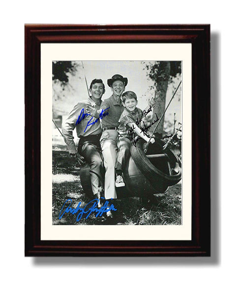 The Andy Griffith Show - Andy Griffith Ron Howard Don Knotts Mayberry Trio - Vintage Television Wall Art - 8x10 Beveled Frame wall art print - television decor