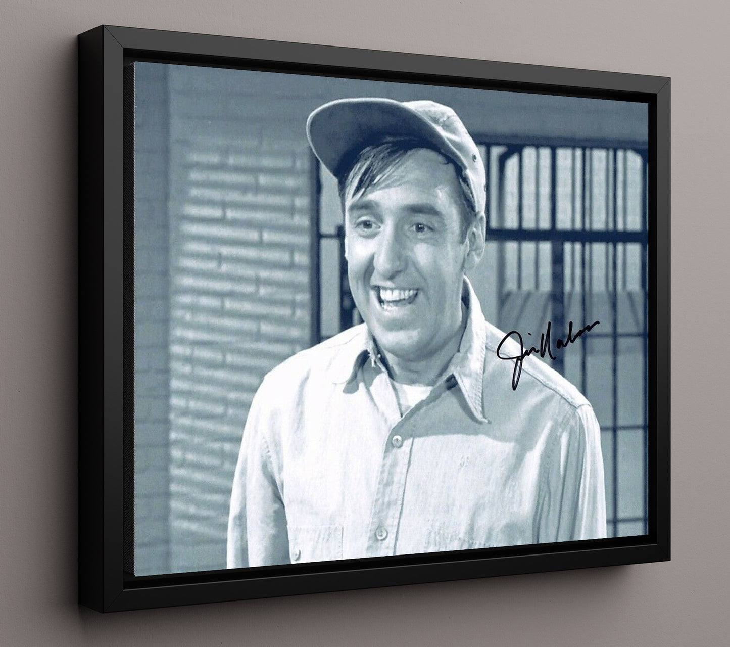 The Andy Griffith Show - Jim Nabors (Gomer Pyle) Smiling Close-Up - Vintage Television Wall Art - 16x20 Framed Canvas wall art print - television decor