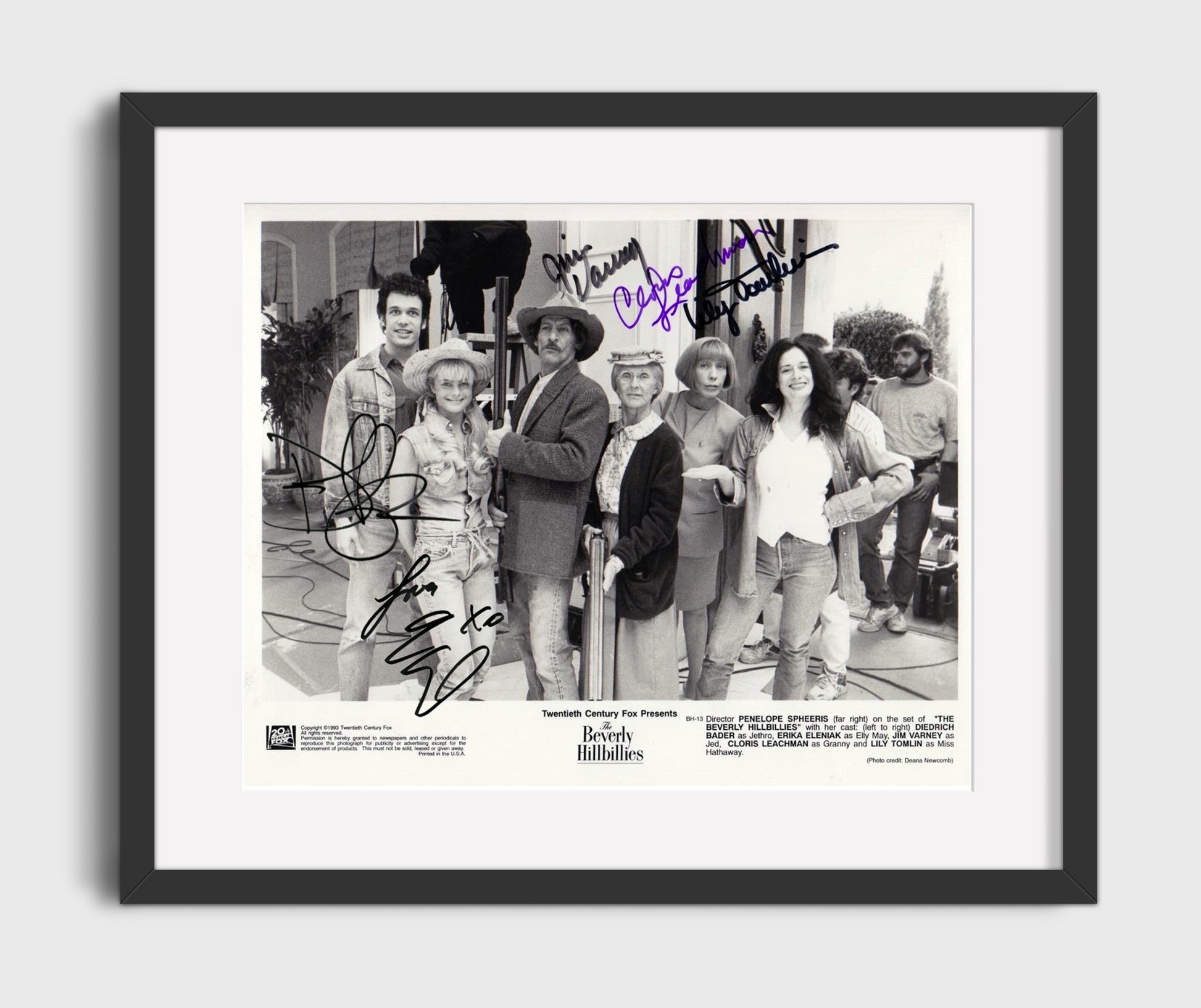 The Beverly Hillbillies - Jim Varney (Jed Clampett) Ensemble Cast On Set - Vintage Television Wall Art - 16x20 Gallery Frame wall art print - television decor
