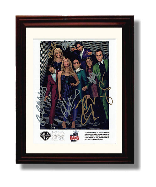 The Big Bang Theory - Ensemble Cast Quantum Comedy Icons - Vintage Television Wall Art - 8x10 Beveled Frame wall art print - television decor