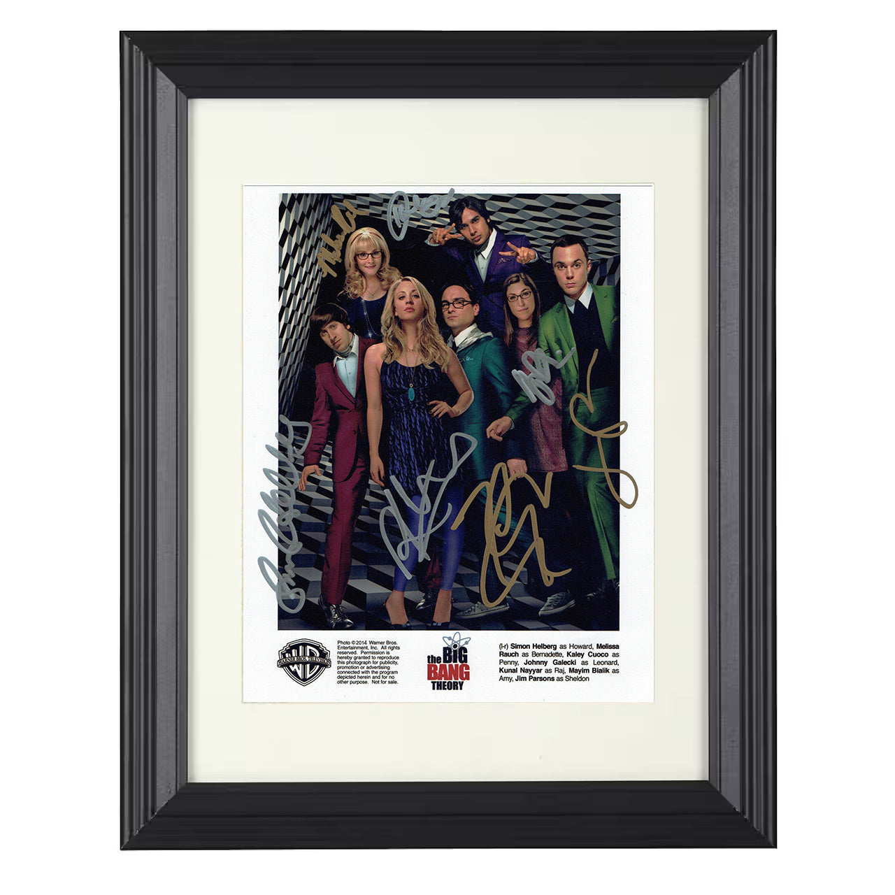 The Big Bang Theory – Cast Quantum Comedy Icons – 8x10 black beveled framed television wall art
