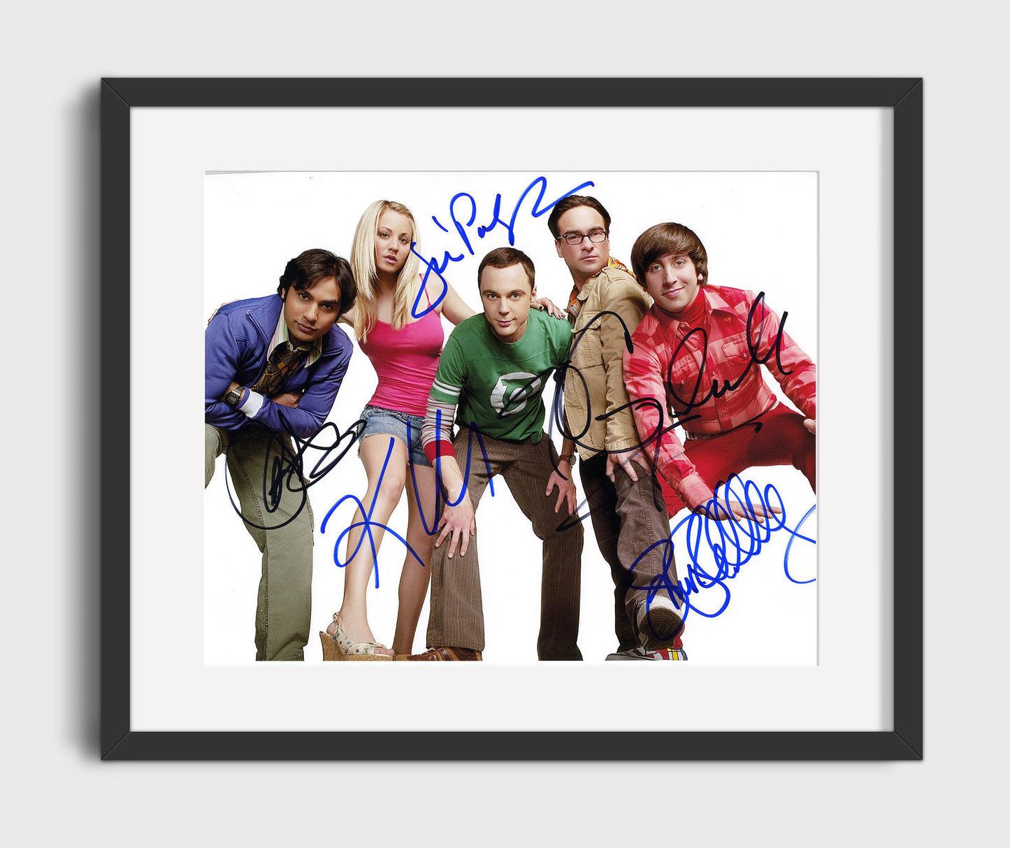 The Big Bang Theory - Jim Parsons (Sheldon Cooper) Ensemble Cast Studio - Vintage Television Wall Art - 16x20 Gallery Frame wall art print - television decor