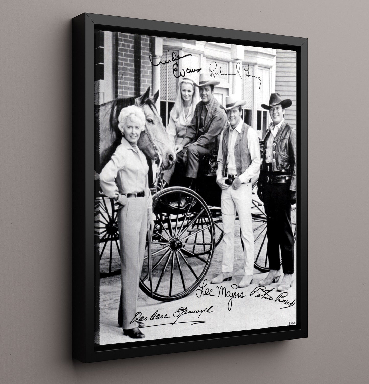 The Big Valley - Barbara Stanwyck Frontier Ranch Family Ensemble - Vintage Television Wall Art - 16x20 Framed Canvas wall art print - television decor